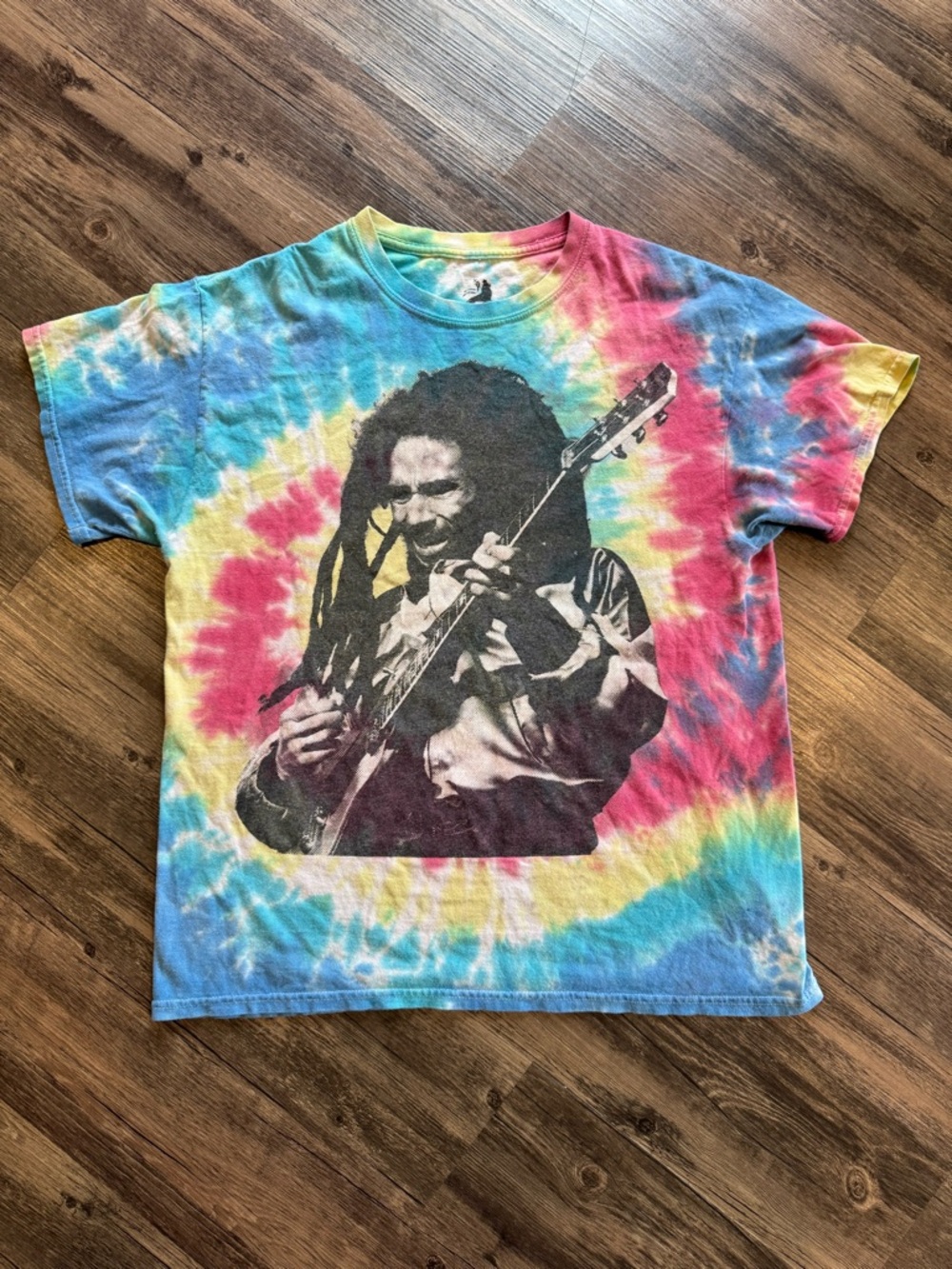 Bob Marley Tie Dye Shirt Womens L Music Reggae Graphic